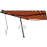 vidaXL Prostostoječa ročno zložljiva tenda 400x350 cm oranžna/rjava