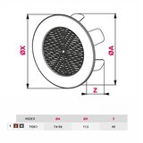 AWENTA TOK1 bela ventilaciona rešetka fi78-98mm