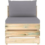 The Living Store Sekcijski sredinski kavč z blazinami zelen impregniran les - Sredinski Kavč, (21494479) | Shoptok.si