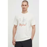 Adidas Bombažna kratka majica moški, bež barva
