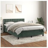 vidaXL Box spring postelja z vzmetnico temno zelena 140x200 Cene