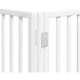 vidaXL Ograda za pse z vrati zložljiva 10 panelov bela 800 cm les | Shoptok.si