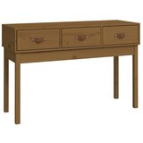 Maison Chic konzolna miza - miza ob steni medeno rjava 114x40x75 cm trdna borovina, (21786040) Cene