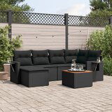 vidaXL 7-dijelni set vrtnih sofa od poliratana s jastucima crni | shoptok.hr