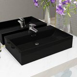 vidaXL Umivaonik s otvorom za slavinu keramički crni 60,5 x 42,5 x 14,5 cm Cijene