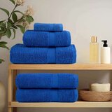 vidaXL Kopalne brisače 4 kos modra 100x150 cm 360 g/m² 100% bombaž | Shoptok.si