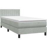 Box Spring krevet s madracem i LED svijetlo sivi 90x220 cm baršun | shoptok.hr