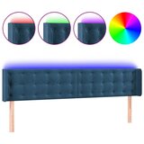 Maison Chic led posteljno vzglavje - vzglavna omarica - nočna omarica temno modro 183x16x78/88 cm žamet, (21711411) | Shoptok.si