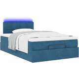 vidaXL Otomanski posteljni okvir z vzmetnico moder 120x200 cm žamet | Shoptok.si