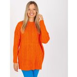 Fashion Hunters Orange oversize sweater with braids RUE PARIS Cene