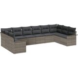  Sjedeća garnitura za vrt 10 kom. Siva poliratan 344 x 187,5 x 85 cm | shoptok.hr