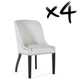 GINER Y COLOMER Komplet dveh stolov, oblazinjenih v sivo blago, (22147296) | Shoptok.si