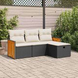 vidaXL 4-dijelni set vrtnih sofa od poliratana s jastucima crni | shoptok.hr