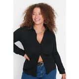 Trendyol Curve Black Button Knitted Shirt Cene
