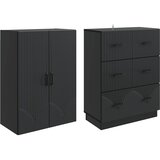  Set ormara 2 pcs Crna 66 x 34,5 x 87 cm Konstruirano drvo | shoptok.hr