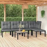 Maison Chic Seti vrtnega pohištva - Vrtna garnitura - Vrtni pohištvo set 6-delna črna in siva poli ratan, (21815770) | Shoptok.si