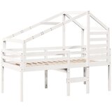 vidaXL Visoki krevet s krovom bijeli 75 x 190 cm od masivne borovine | shoptok.hr