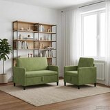  Set sofe s pohranom 2 kom. Svijetlo zelena Poliester Cijene