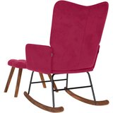  Stolica za ljuljanje s osloncem za noge boja vina baršunasta | shoptok.hr