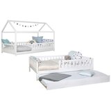 MID.YOU Raztegljiva Postelja Duo, 140x200, Bor, Bela, Masivno | Shoptok.si