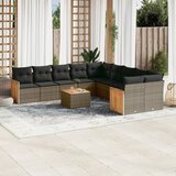 vidaXL 11-dijelni set vrtnih sofa od poliratana s jastucima sivi | shoptok.hr