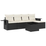  6-dijelni set vrtnih sofa s jastucima crni od poliratana | shoptok.hr