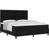 vidaXL Box spring krevet s uzglavljem Crna 180 x 200 cm tkanina - Crna 180 x 200 cm Dizajn s rombovima | shoptok.hr