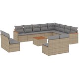 Maison Chic Seti vrtnega pohištva - Vrtna garnitura - Vrtni pohištvo set 13-delna z blazinami bež poli ratan, (21809773) | Shoptok.si