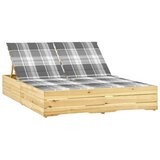 Maison Chic Dvojni Ležalnik - Sončna ležalnik z blazinami impregnirana borovina, (22043330) | Shoptok.si
