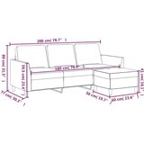  Trosjed s tabureom krem 180 cm od umjetne kože | shoptok.hr