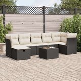  8-dijelni set vrtnih sofa od poliratana s jastucima crni | shoptok.hr