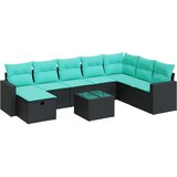  Vrtna sedežna garnitura 9-delna z blazinami črn poli ratan, (22047833) | Shoptok.si