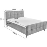 MID.YOU OBLAZINJENA POSTELJA 140 cm x 200 cm , tekstil, leseni material krem barve | Shoptok.si