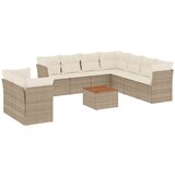 Maison Chic Seti vrtnega pohištva - Vrtna garnitura - Vrtni pohištvo set 11-delna z blazinami bež poli ratan, (21815132) | Shoptok.si