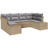  Set Kauča za Vrt s Jastucima Bež Poli Ratan | shoptok.hr