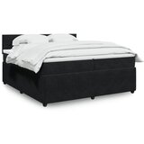 vidaXL Box spring postelja z vzmetnico črna 200x200 cm žamet | Shoptok.si