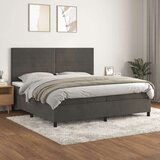 Box spring postelja z vzmetnico temno siva 200x200 cm žamet, (20727255) | Shoptok.si