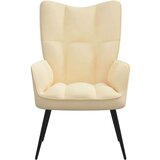  Stol za sproščanje kremno bel žamet, (20821666) | Shoptok.si