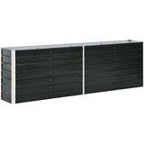 vidaXL Povišena vrtna gredica pocinčani čelik 240x40x77 cm antracit | shoptok.hr