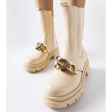Gemre Beige ankle boots with chain Thierry | Shoptok.si
