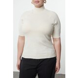 Trendyol Curve Ecru Stand Collar Premium Soft Quality Knitwear Blouse | Shoptok.si