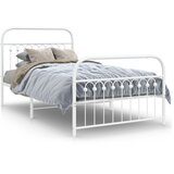  Metalni okvir kreveta uzglavlje i podnožje bijeli 100x190 cm | shoptok.hr