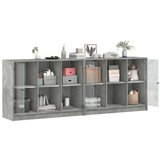 vidaXL Regal za knjige s vratima boja betona 204 x 37 x 75 cm drveni | shoptok.hr