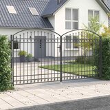  Ogradna vrata ASSEN 401 x 250 cm Čelik Siva Može se zaključati | shoptok.hr