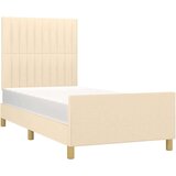  Posteljni okvir z vzglavjem krem 80x200 cm blago, (20902976) | Shoptok.si