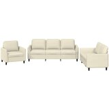  3-dijelni set sofa s jastucima krem od umjetne kože | shoptok.hr