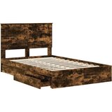  Krevet s od storage s uzglavljem Dimljeni hrast 120 x 190 cm | shoptok.hr