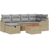  Sjedeća garnitura za vrt 7 kom. Bež poliratan 232,5 x 122,5 x 85 cm | shoptok.hr