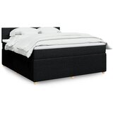 vidaXL Box spring postelja z vzmetnico črna 180x200 cm blago | Shoptok.si