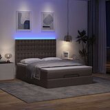 vidaXL Otomanski posteljni okvir z vzmetnico rjav 140x200 cm blago | Shoptok.si